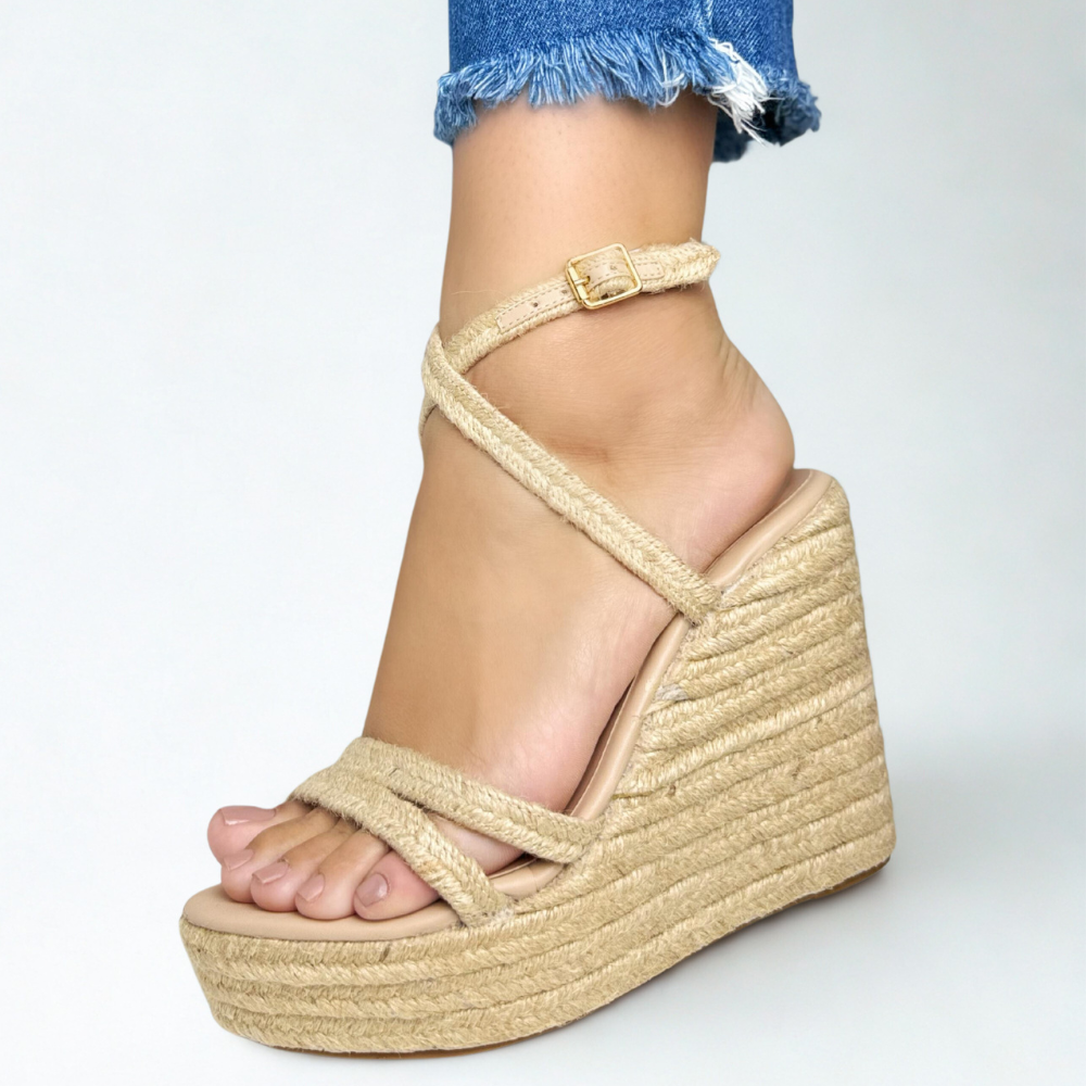 Sandália Anabela Cancún de Corda 11cm