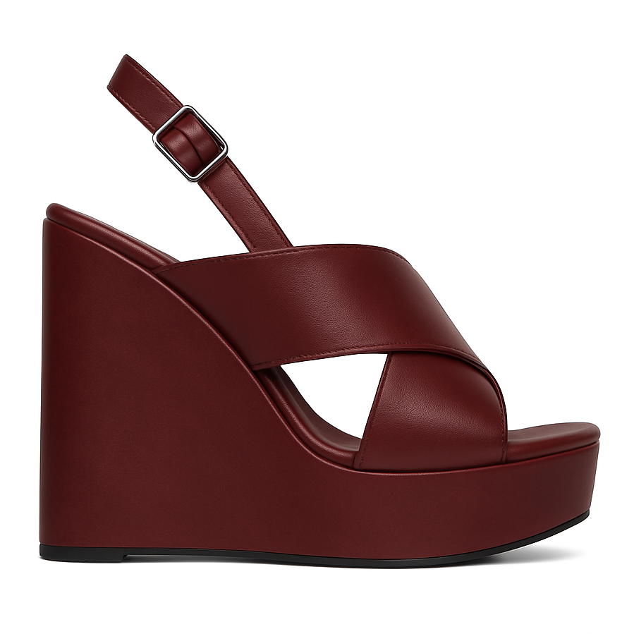 Sandália Anabela Madri com Tiras Cruzadas 11cm