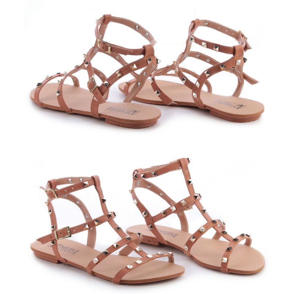 Rasteira Valentina com Spikes – Estilo e Conforto no Verão
