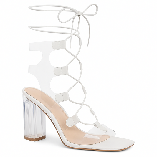 Sandália Thânia de Amarração Salto Alto