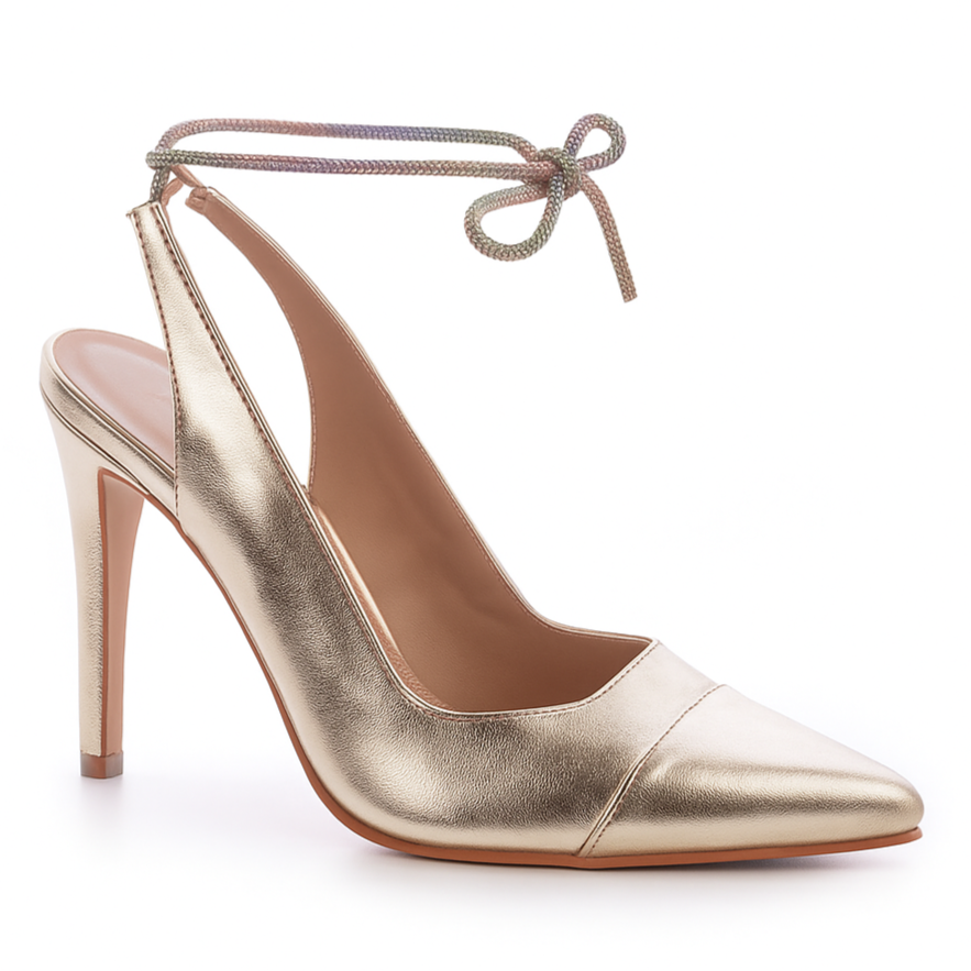 Scarpin Diana Metalizado Salto 10cm