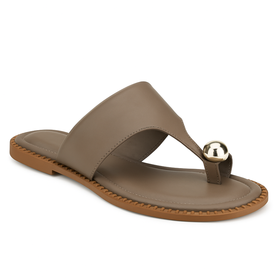 Rasteira Flávia Aplicação Metalizada