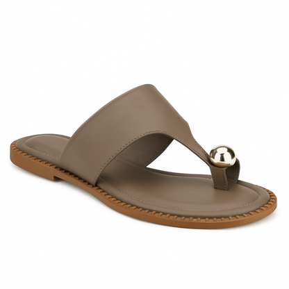 Rasteira Flávia Aplicação Metalizada