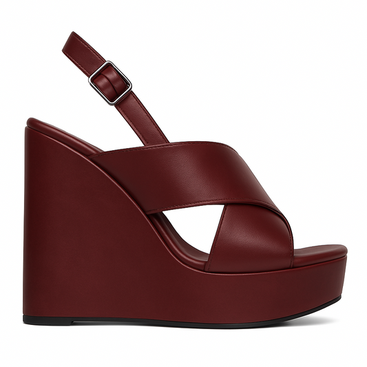 Sandália Anabela Madri com Tiras Cruzadas 11cm