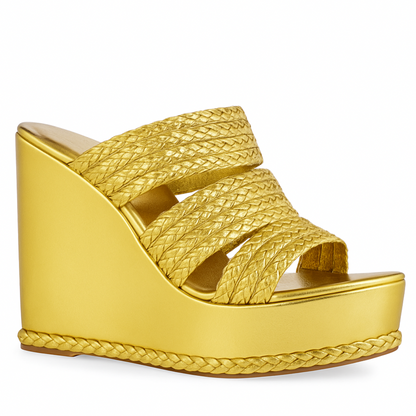 Sandália Anabela Amanda Salto Alto 11cm