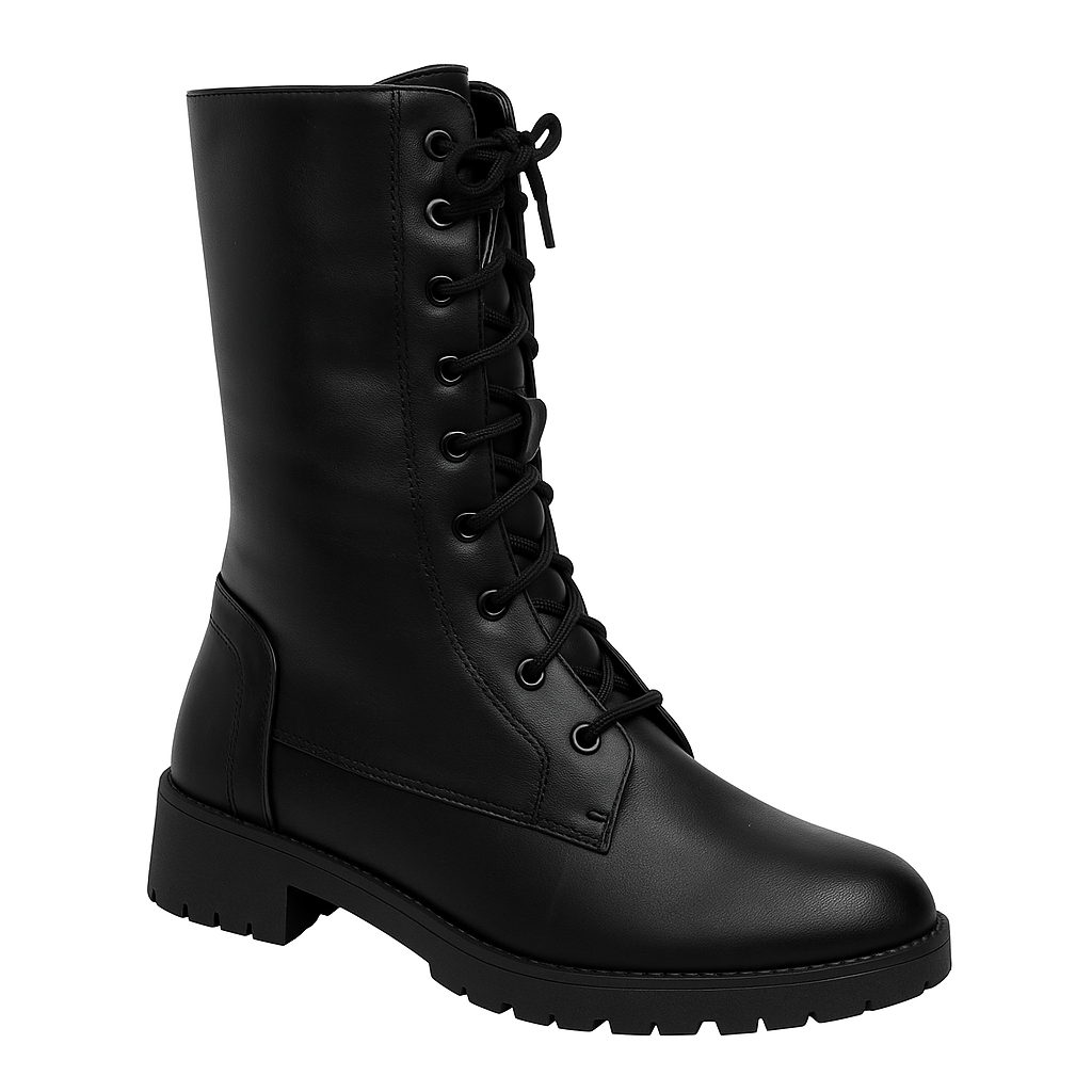 Coturno Katia Salto Baixo Cano Longo