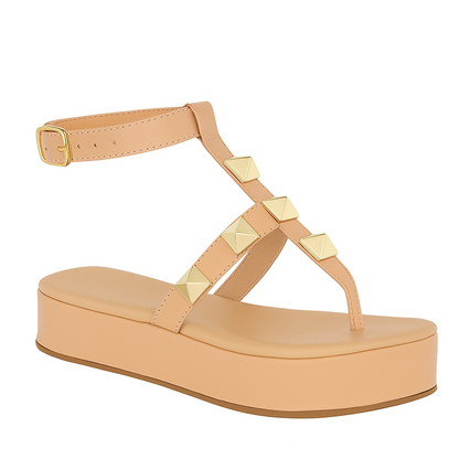 Flat Nina Aplicações de Pirâmide Salto Baixo