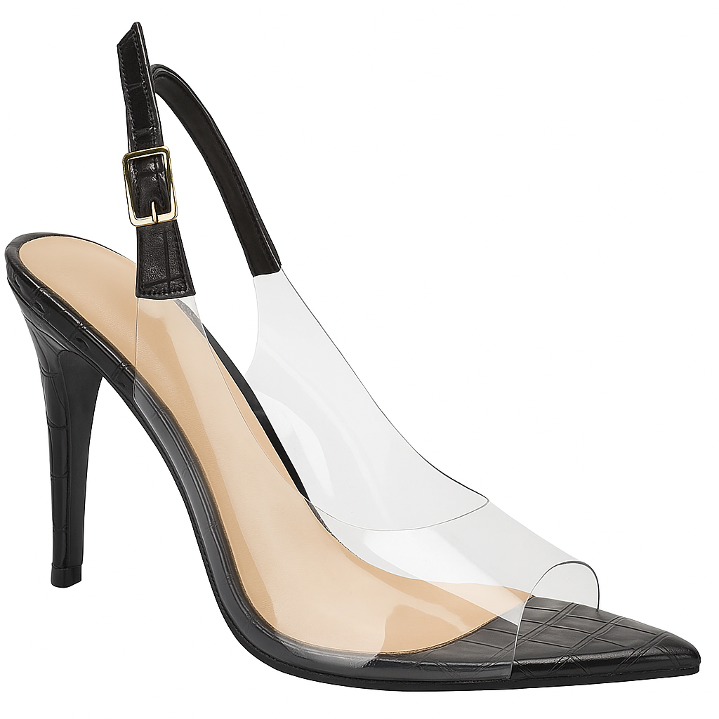 Sandália Vinil Folha Salto Agulha