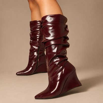 Bota Slouch Salto Cunha