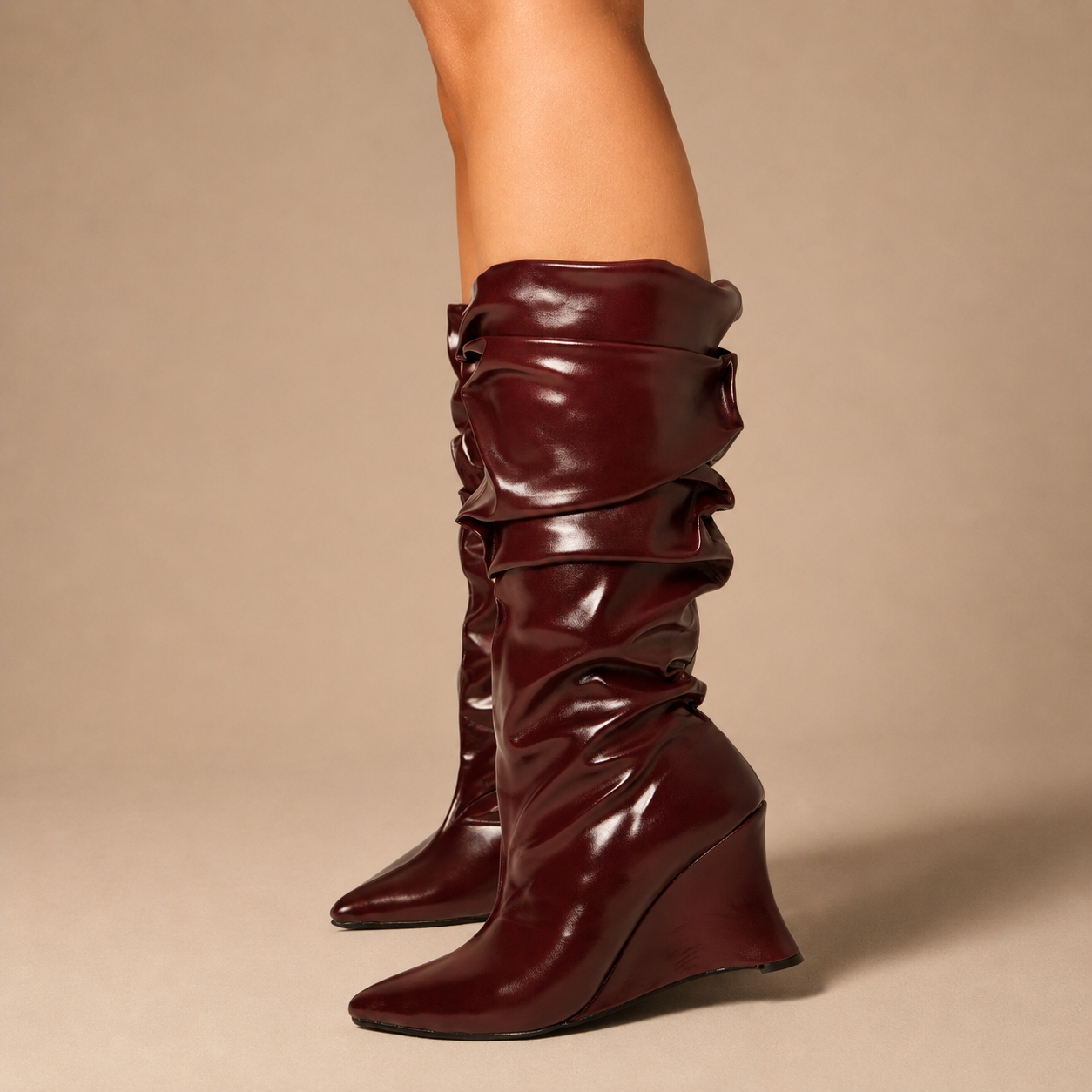 Bota Slouch Salto Cunha